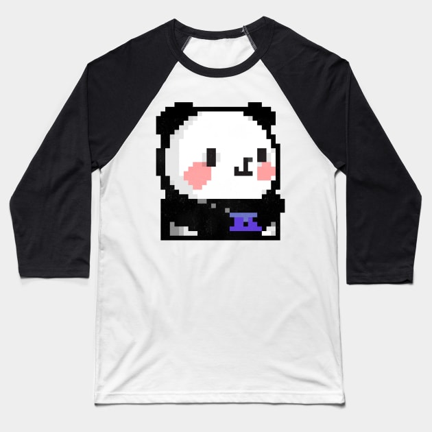 Pixel Art Panda Retro Cute Baseball T-Shirt by Mrkedi